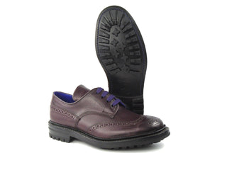 Derby Brogue Shoes - Aubergine Calf