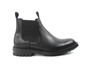 Elastic Sided Low Chelsea Boot - Black Calf