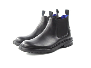 Elastic Sided Low Chelsea Boot - Black Calf