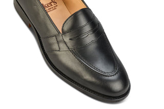 Alfred Penny Loafer - Black Calf - R E Tricker Ltd