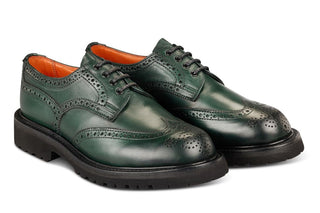 Anne Brogue Country Shoe - Green Ecopel - R E Tricker Ltd