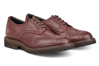 Bourton Country Shoe - Burgundy Olivvia Shrunken Grain - R E Tricker Ltd