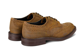 Bourton Country Shoe - Snuff Waxed Suede - R E Tricker Ltd