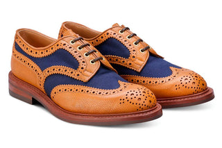 Bowood Country Shoe - Tan/Navy Two Tone - R E Tricker Ltd