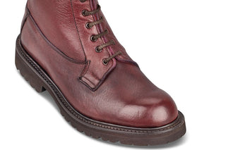 Camilla Derby Boot - Olivvia Deerskin - Burgundy Burnished - R E Tricker Ltd