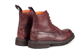 Camilla Derby Boot - Olivvia Deerskin - Burgundy Burnished - R E Tricker Ltd