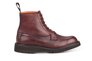 Camilla Derby Boot - Olivvia Deerskin - Burgundy Burnished - R E Tricker Ltd