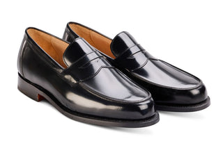 Chicago Penny Loafer - Black Bookbinder - R E Tricker Ltd