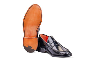 Eva Penny Loafer - Black Bookbinder - R E Tricker Ltd