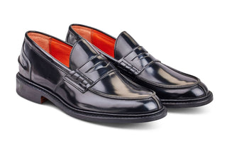 Eva Penny Loafer - Black Bookbinder - R E Tricker Ltd