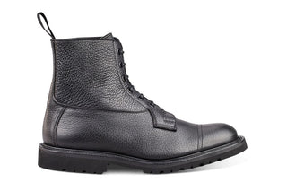 Grassmere Country Boot - Black Olivvia Shrunken Grain - R E Tricker Ltd