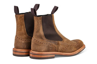 Henry Country Boot - Peanut Reverse Suede - R E Tricker Ltd