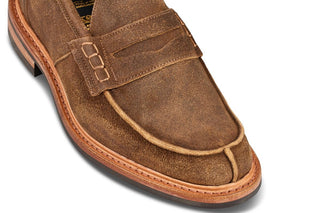 James Penny Loafer - Peanut Reverse Suede - R E Tricker Ltd