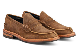 James Penny Loafer - Peanut Reverse Suede - R E Tricker Ltd