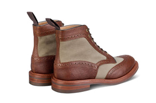 Kelmscott Country Boot - Mahogany/Khaki Two Tone - R E Tricker Ltd