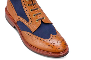 Kelmscott Country Boot - Tan/Navy Two Tone - R E Tricker Ltd