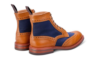 Kelmscott Country Boot - Tan/Navy Two Tone - R E Tricker Ltd