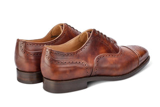 Kensington Toecap Oxford City Shoe - Brown Museum Calf - R E Tricker Ltd