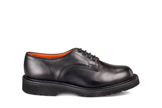 Linda Derby Tramper Shoe - Black Ecopel - R E Tricker Ltd