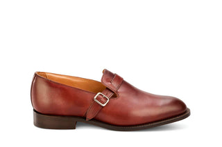 Niles Single Buckle Loafer - Burgundy Burnished - R E Tricker Ltd