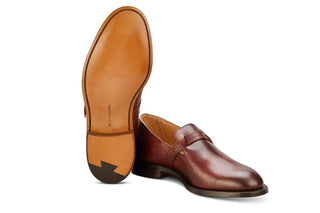 Niles Single Buckle Loafer - Burgundy Burnished - R E Tricker Ltd