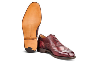 Piccadilly Brogue Oxford City Shoe - Burgundy Museum - R E Tricker Ltd