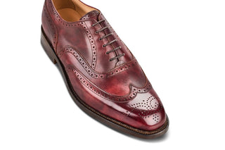 Piccadilly Brogue Oxford City Shoe - Burgundy Museum - R E Tricker Ltd