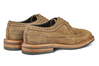 Richard Longwing Brogue - Peanut Reverse Suede - R E Tricker Ltd