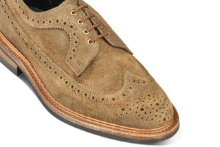 Richard Longwing Brogue - Peanut Reverse Suede - R E Tricker Ltd