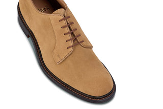 Robert Derby Shoe - Cashew Suede - R E Tricker Ltd