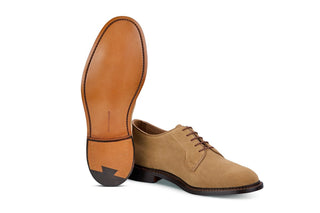 Robert Derby Shoe - Cashew Suede - R E Tricker Ltd