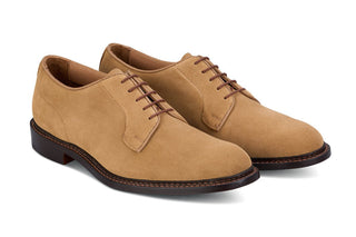 Robert Derby Shoe - Cashew Suede - R E Tricker Ltd