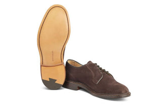 Robert Derby Shoe - Coffee Suede - R E Tricker Ltd