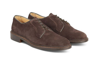Robert Derby Shoe - Coffee Suede - R E Tricker Ltd