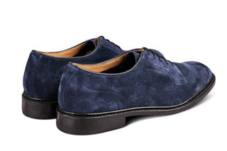 Robert Derby Shoe - Denim Suede - R E Tricker Ltd