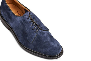 Robert Derby Shoe - Denim Suede - R E Tricker Ltd