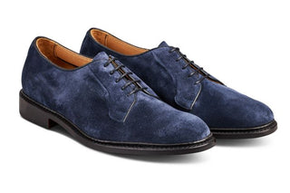 Robert Derby Shoe - Denim Suede - R E Tricker Ltd