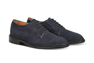 Robert Derby Shoe - Navy Suede - R E Tricker Ltd