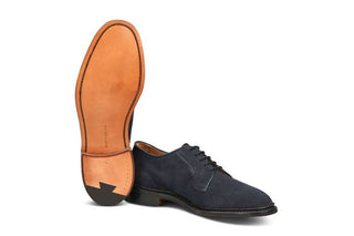 Robert Derby Shoe - Navy Suede - R E Tricker Ltd