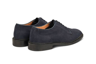 Robert Derby Shoe - Navy Suede - R E Tricker Ltd