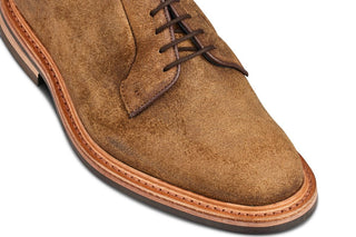 Robert Derby Shoe - Peanut Reverse Suede - R E Tricker Ltd