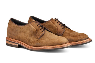 Robert Derby Shoe - Peanut Reverse Suede - R E Tricker Ltd