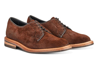 Robert Derby Shoe - Ridge Reverse Suede - R E Tricker Ltd