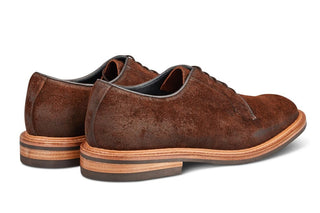 Robert Derby Shoe - Ridge Reverse Suede - R E Tricker Ltd