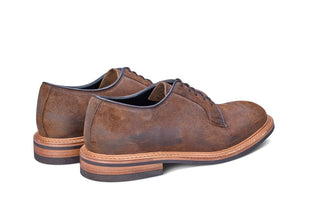 Robert Derby Shoe - Snuff Reverse Suede - R E Tricker Ltd