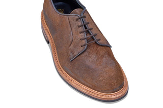 Robert Derby Shoe - Snuff Reverse Suede - R E Tricker Ltd