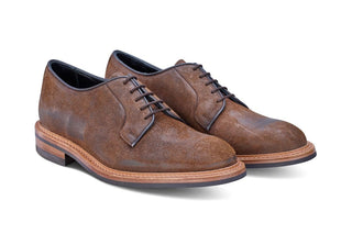 Robert Derby Shoe - Snuff Reverse Suede - R E Tricker Ltd