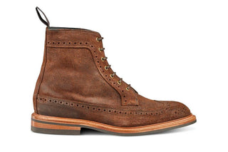 Simon Longwing Brogue Boot - Ridge Reverse Suede