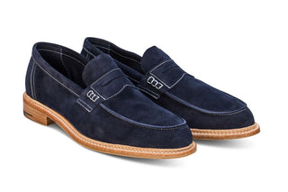 Sonny Penny Loafer - Navy Castorino - R E Tricker Ltd