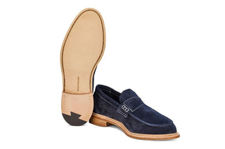 Sonny Penny Loafer - Navy Castorino - R E Tricker Ltd